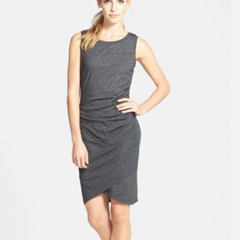 MELROSE AND MARKET Leith Ruched Body-Con Sleeveless Dress Medium Heather Brown - Picture 1 of 11